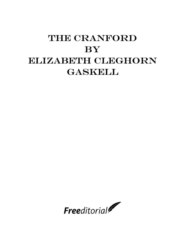 Cranford by Elizabeth Gaskell